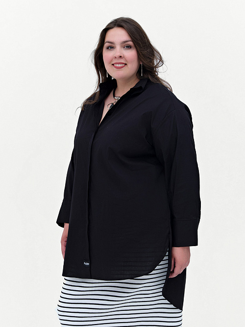 Рубашка удлиненная черная RuSkin  